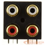 密封型4位6腳RCA蓮花插座 鍍金 AV功放機(jī)箱配件 同心孔距14MM