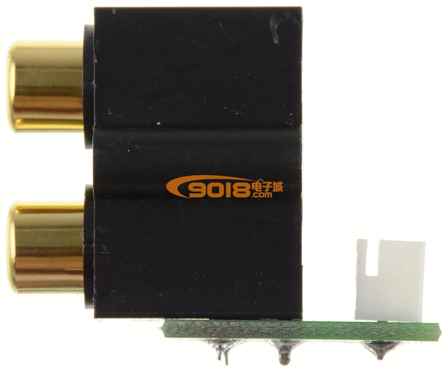 密封型2位3腳RCA蓮花插座 鍍金 AV功放機箱配件 同心孔距14MM