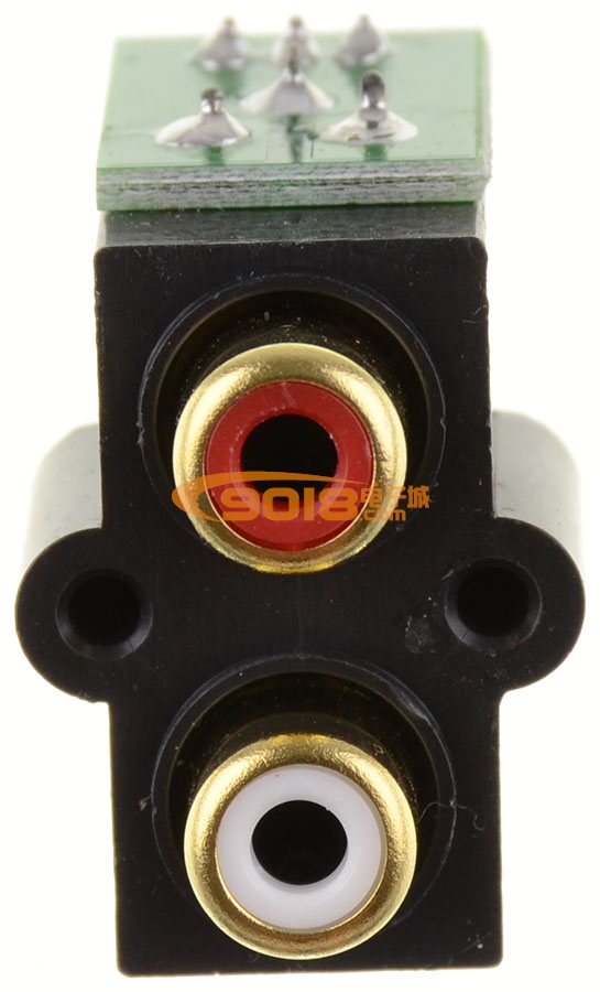 密封型2位3腳RCA蓮花插座 鍍金 AV功放機箱配件 同心孔距14MM