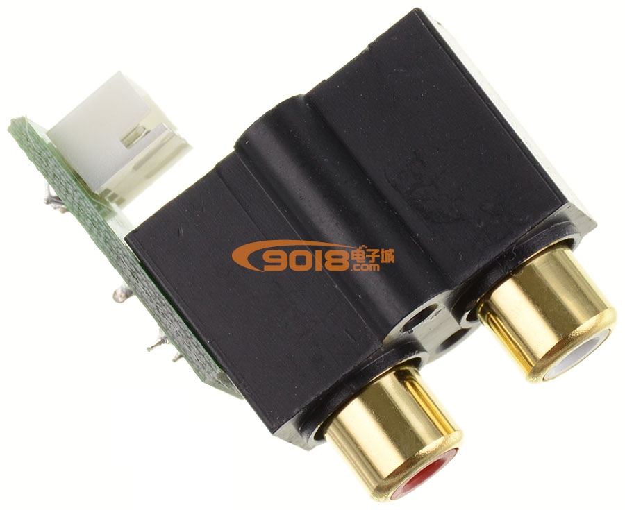 密封型2位3腳RCA蓮花插座 鍍金 AV功放機箱配件 同心孔距14MM