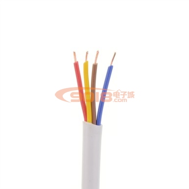 四芯電源線/控制線/信號線 外徑4.6mm 0.2平純銅 白色柔軟護套線 一米價