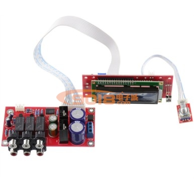 PGA2311U電子音量控制遙控前級(jí)板（成品板）三路音頻切換 帶遙控器、LCD面板