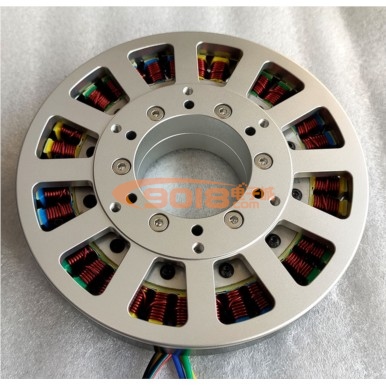 昊極12410/3.3Nm空心軸永磁直流無刷電機馬達 低速力矩型 盤式超薄扁平 多極 有感帶霍爾