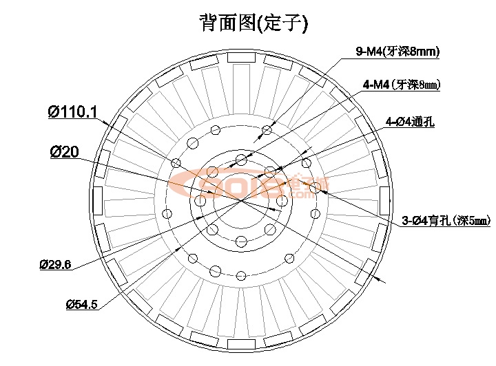 昊極9910/450W空心軸馬達 盤式扁平直流永磁三相無刷電機