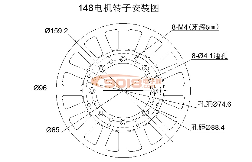 昊極14810/700W大型永磁直流無刷電機馬達 低速力矩型 盤式超薄扁平 多極 有感帶霍爾