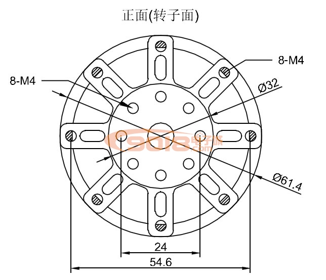 昊極5310/90W直流無刷電機 三相永磁盤式外轉(zhuǎn)子馬達(dá) 有感有霍爾