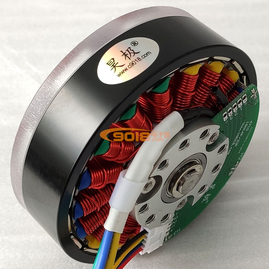 昊極100W盤式18N20P永磁三相直流無刷電機/馬達 有感帶霍爾