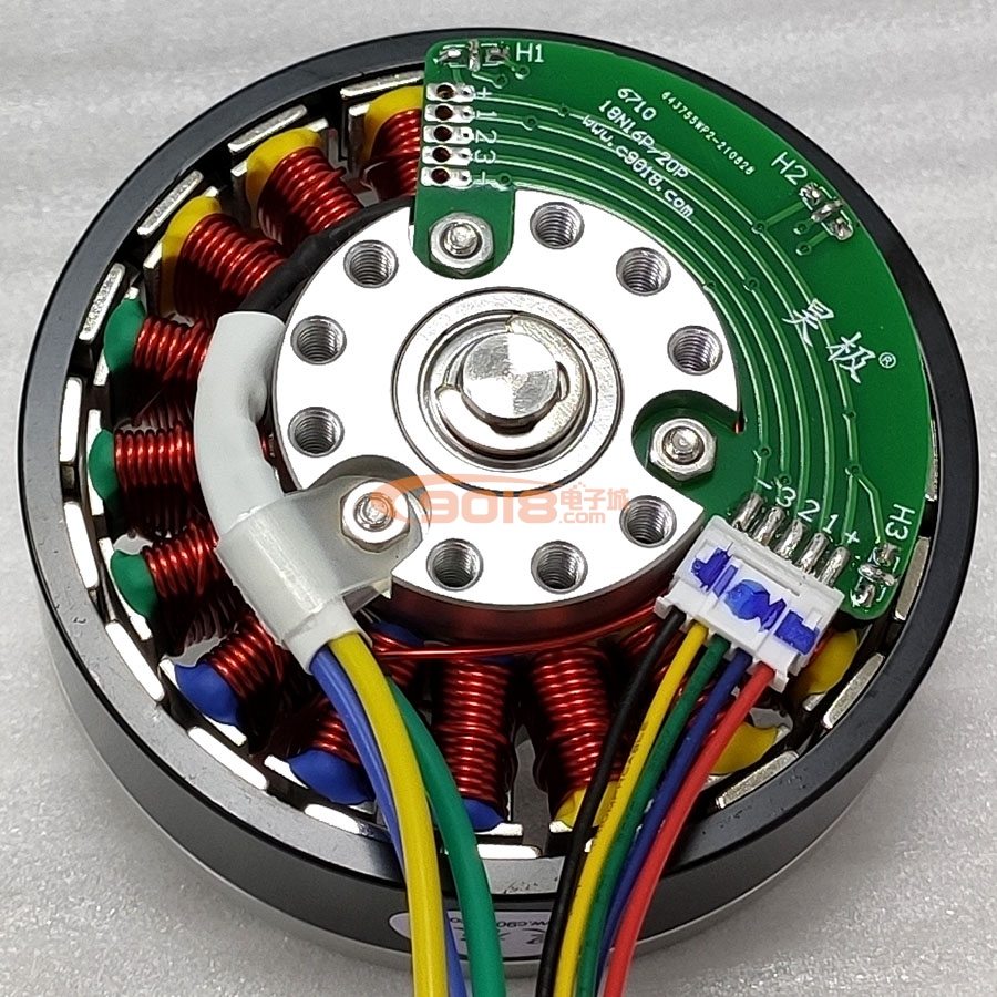 昊極6710/200W盤式永磁三相直流無刷電機/馬達 有感帶霍爾 全金屬版