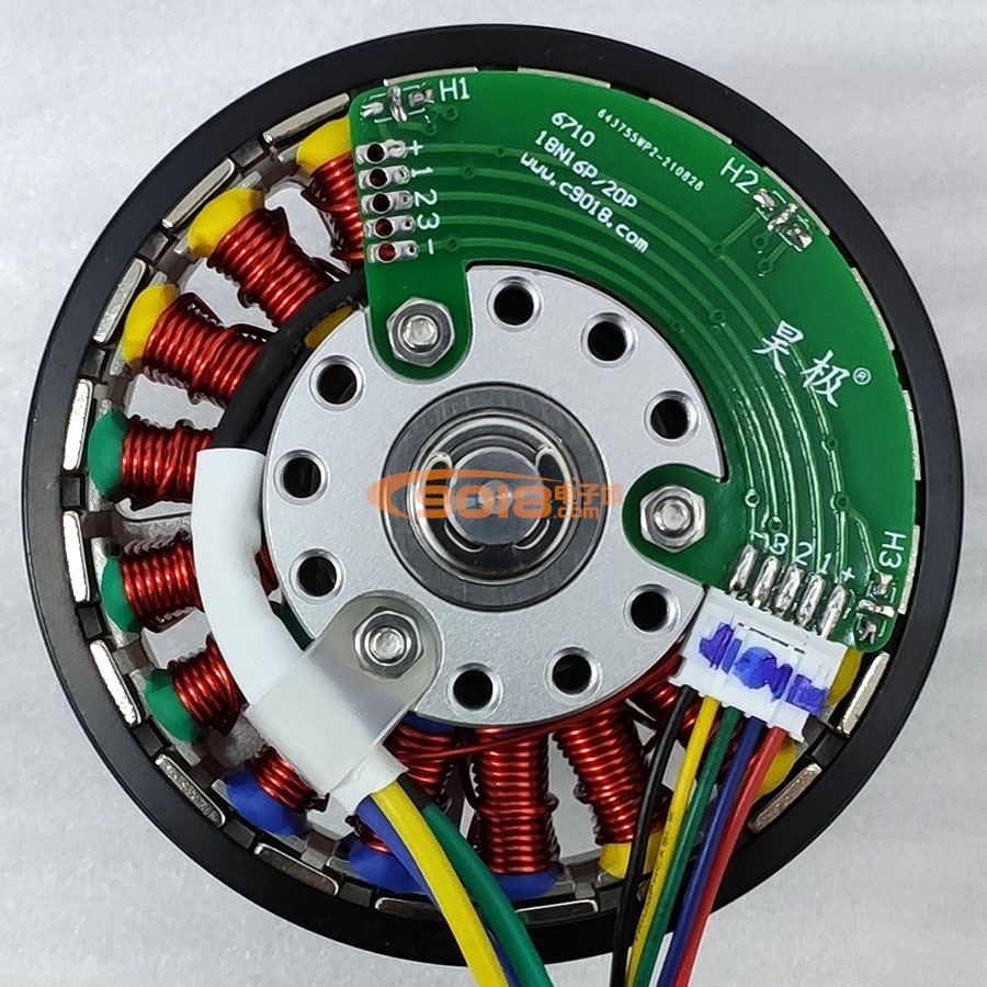 昊極6710/200W盤式永磁三相直流無刷電機/馬達 有感帶霍爾 全金屬版