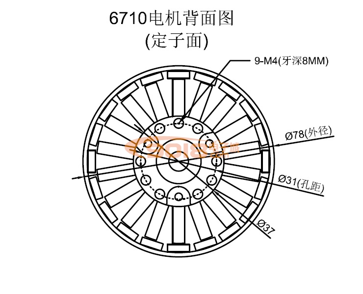 昊極6710/0.8Nm盤式永磁三相直流無刷電機/馬達 有感帶霍爾 全金屬版