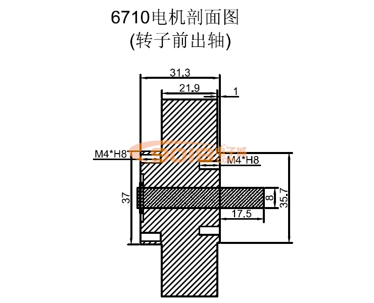 昊極6710/0.8Nm盤式永磁三相直流無刷電機/馬達 有感帶霍爾 全金屬版