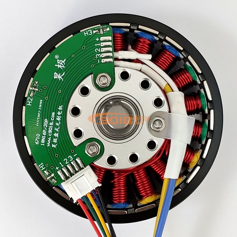 昊極6710/0.8Nm盤式永磁三相直流無刷電機/馬達 有感帶霍爾 全金屬版