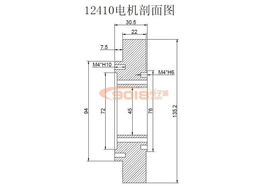 昊極12410/3.3Nm空心軸永磁直流無刷電機馬達 低速力矩型 盤式超薄扁平 多極 有感帶霍爾