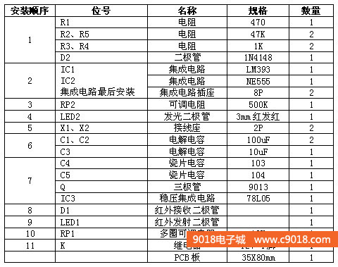 紅外洗手器電路電子制作套件/散件